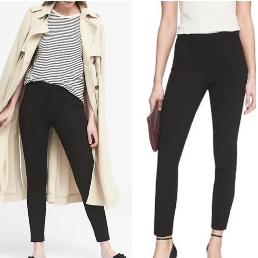 Banana‎ Republic Devon Legging Classic Black Side Zip Closure Stretch Ankle Pant